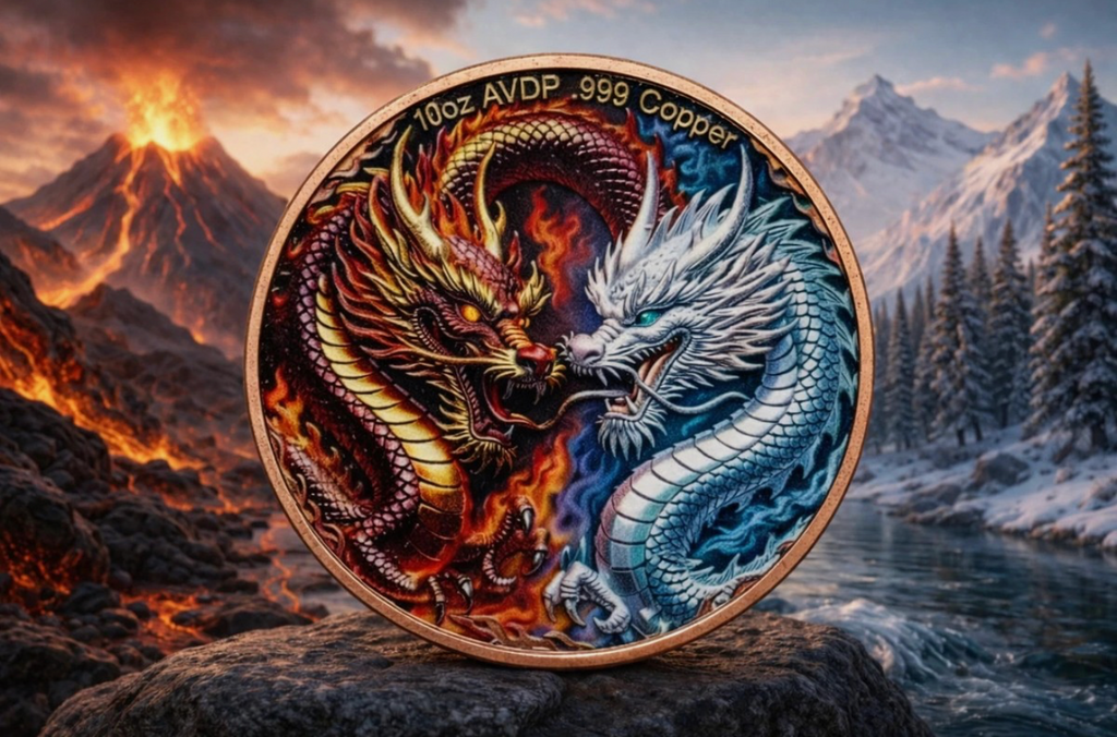 10 oz Copper Dragon Fire & Ice 2026 Copper Round