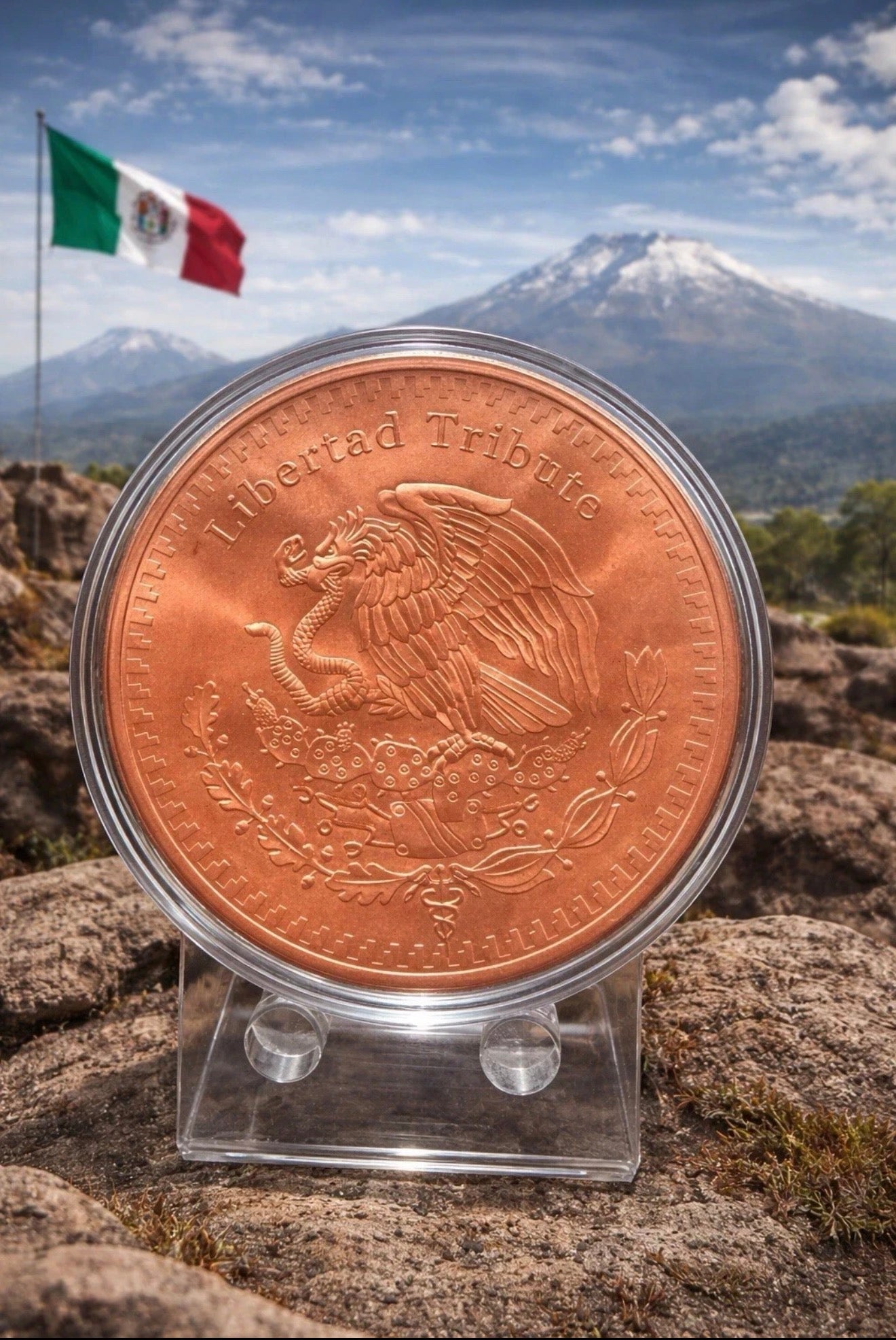 5 Oz .999 Fine Copper Libertad Tribute 2026 Angel Of Independence In Capsule