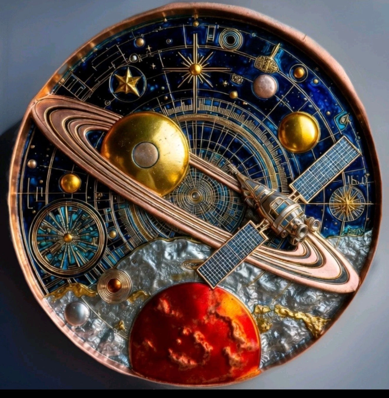 Space Universe 10 oz Colorized Copper In Capsule