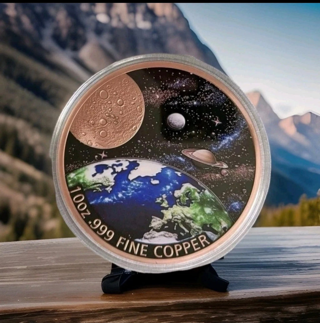 Space Universe 10 oz Colorized Copper In Capsule