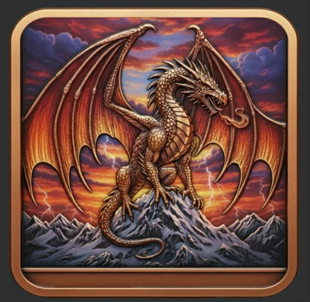 Dragon's Breath Ultra High Relief 5 Oz Copper Square Bar In Capsaule