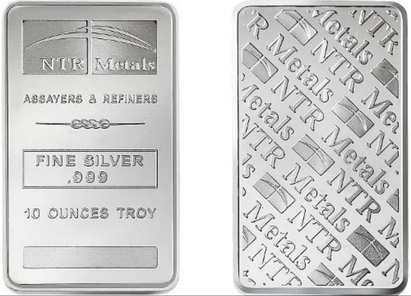 NTR Metals 10 oz bar silver